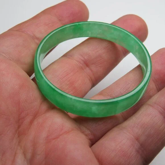 Natural Jade bangle 2= 47mm For Small Hand or Children